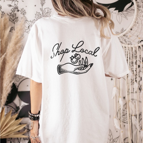 Comfort Colors Shop Local Graphic Tee Shirt - Picture 2 of 6